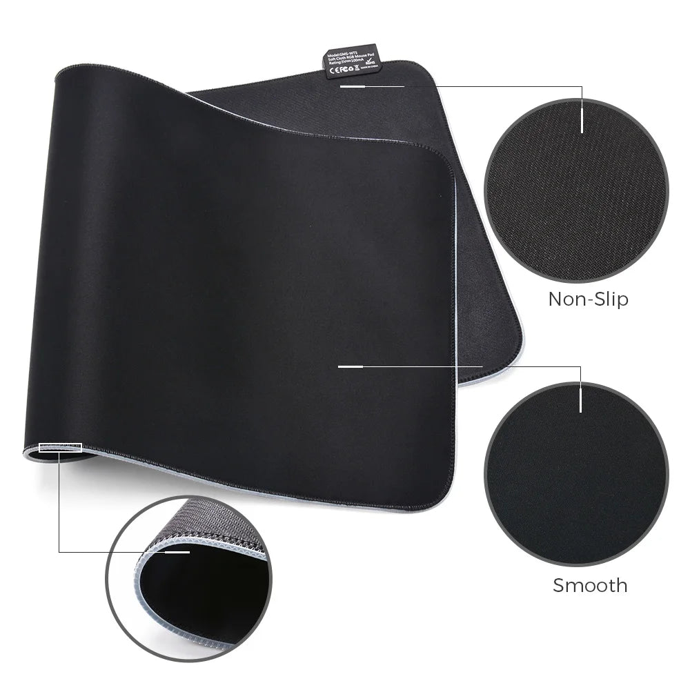 Gaming Alfombrilla RGB LED XXL – Mousepad Iluminado Impermeable Antideslizante para Teclado y Ratón