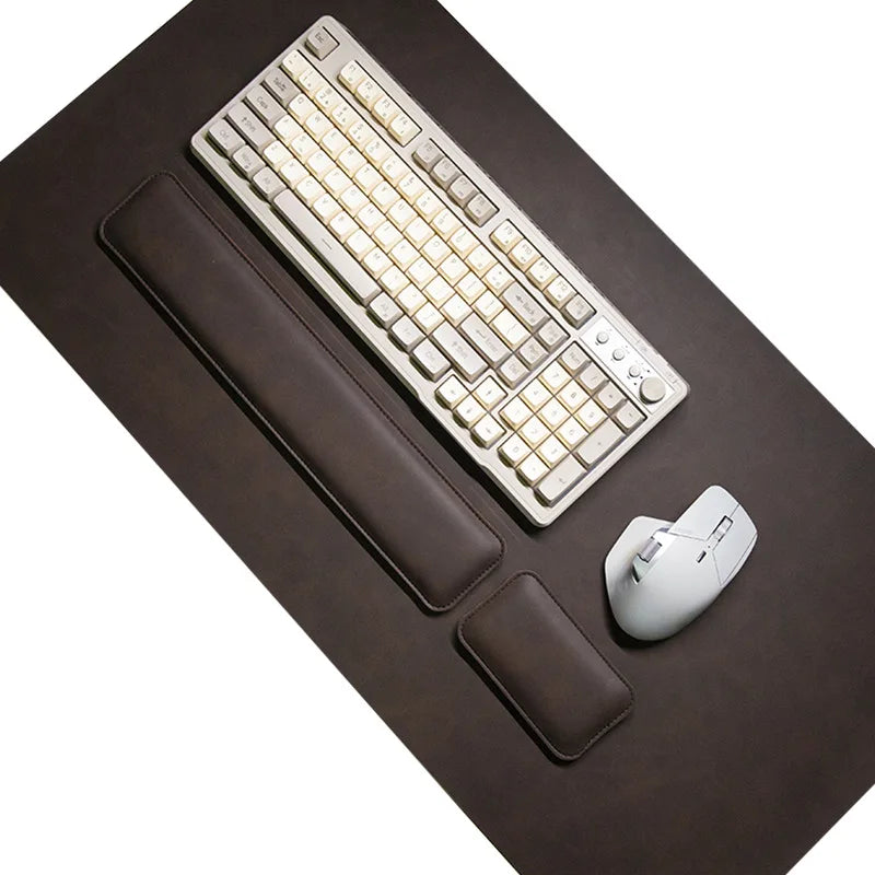 Alfombrilla de Escritorio Impermeable de PU con Reposamuñecas