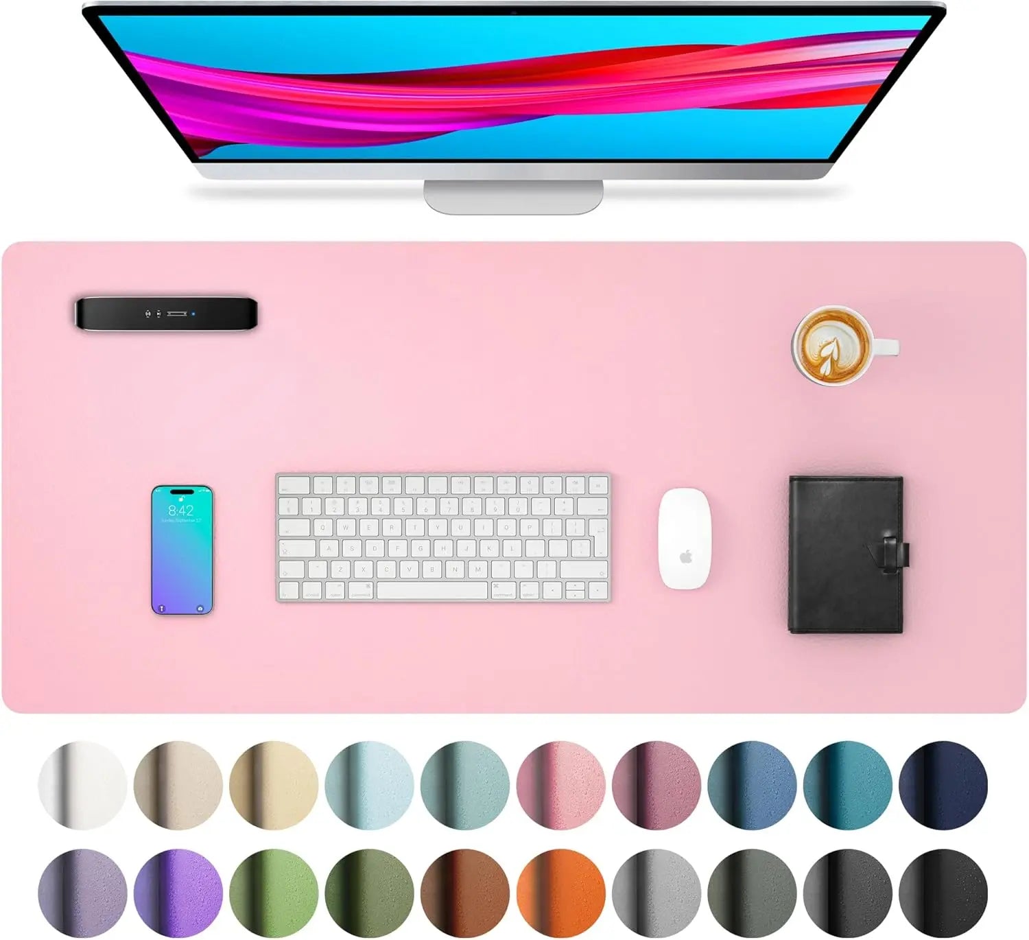 Alfombrilla de Escritorio XL Impermeable de Piel PU — Ideal para Oficina, Gaming y Escritura