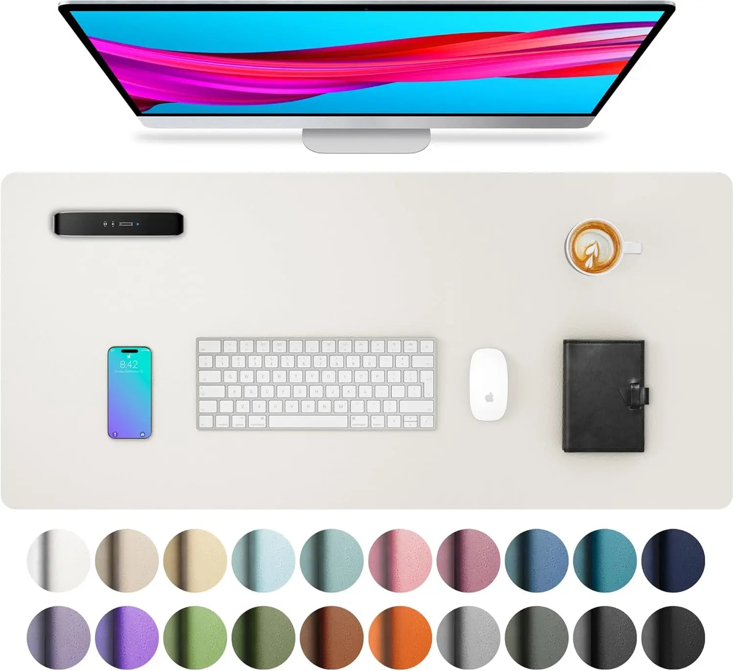 Alfombrilla de Escritorio XL Impermeable de Piel PU — Ideal para Oficina, Gaming y Escritura