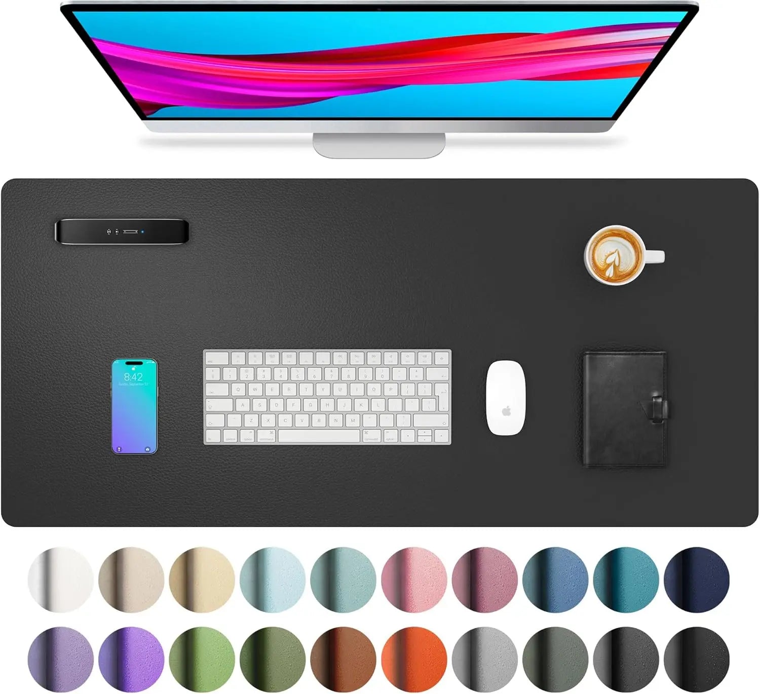 Alfombrilla de Escritorio XL Impermeable de Piel PU — Ideal para Oficina, Gaming y Escritura