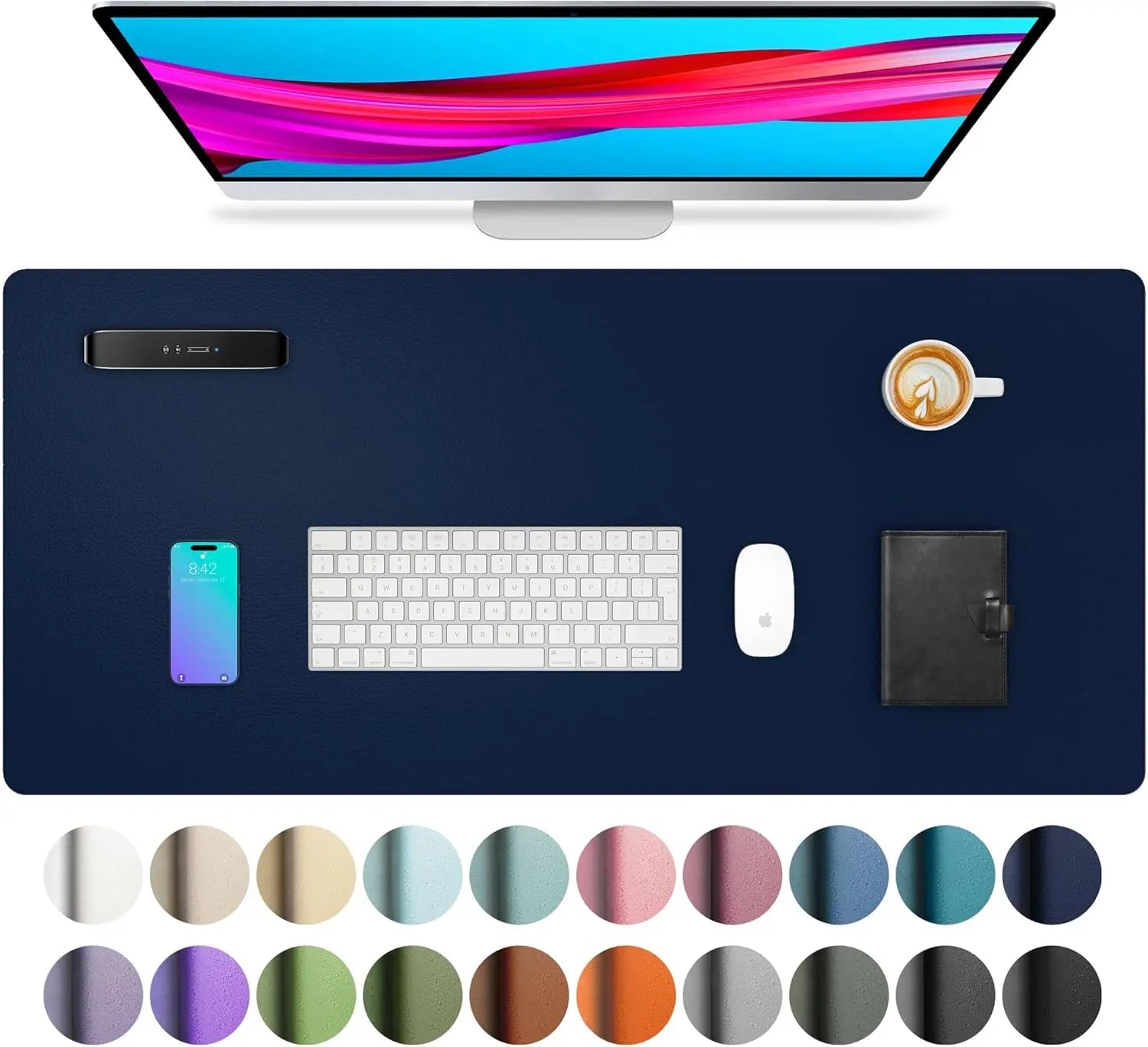 Alfombrilla de Escritorio XL Impermeable de Piel PU — Ideal para Oficina, Gaming y Escritura