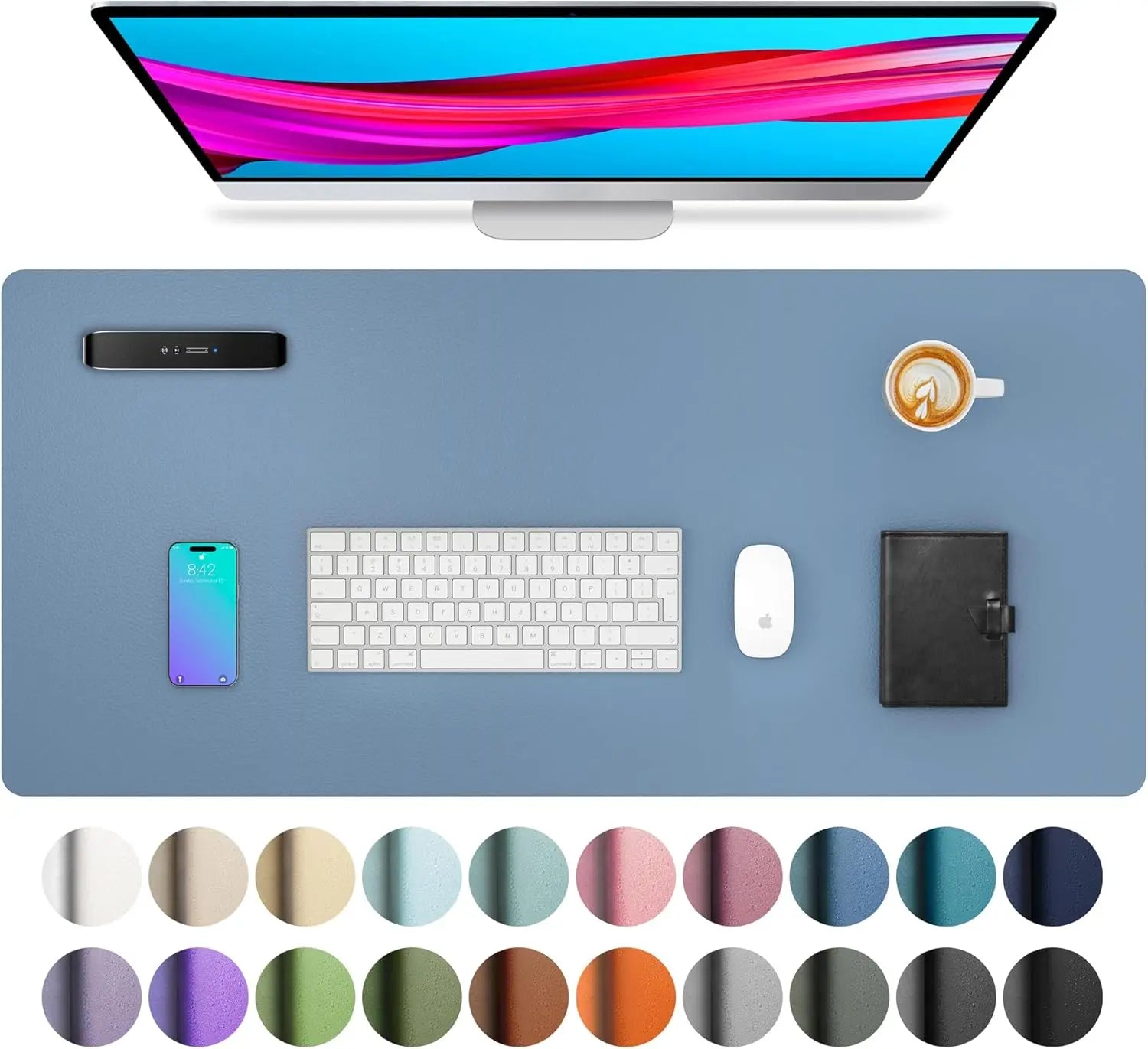 Alfombrilla de Escritorio XL Impermeable de Piel PU — Ideal para Oficina, Gaming y Escritura