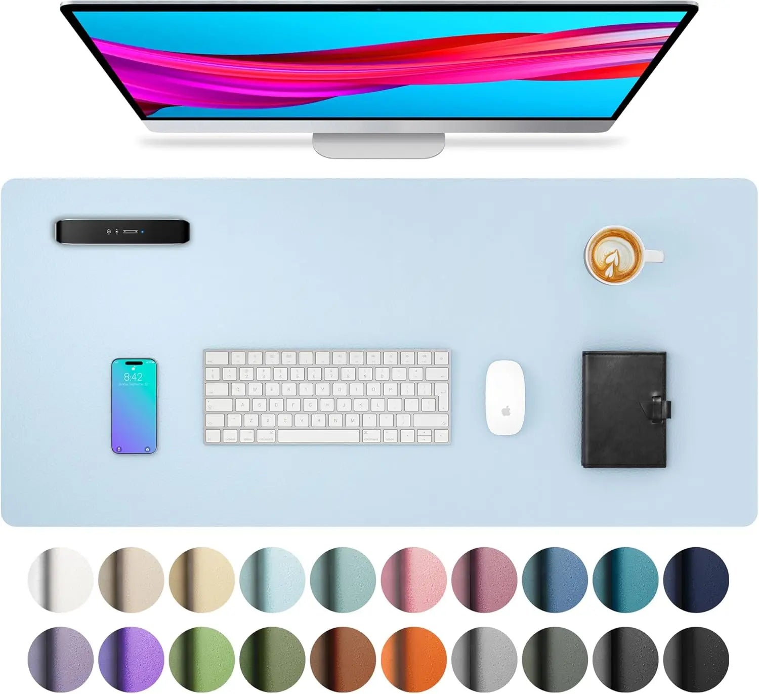 Alfombrilla de Escritorio XL Impermeable de Piel PU — Ideal para Oficina, Gaming y Escritura