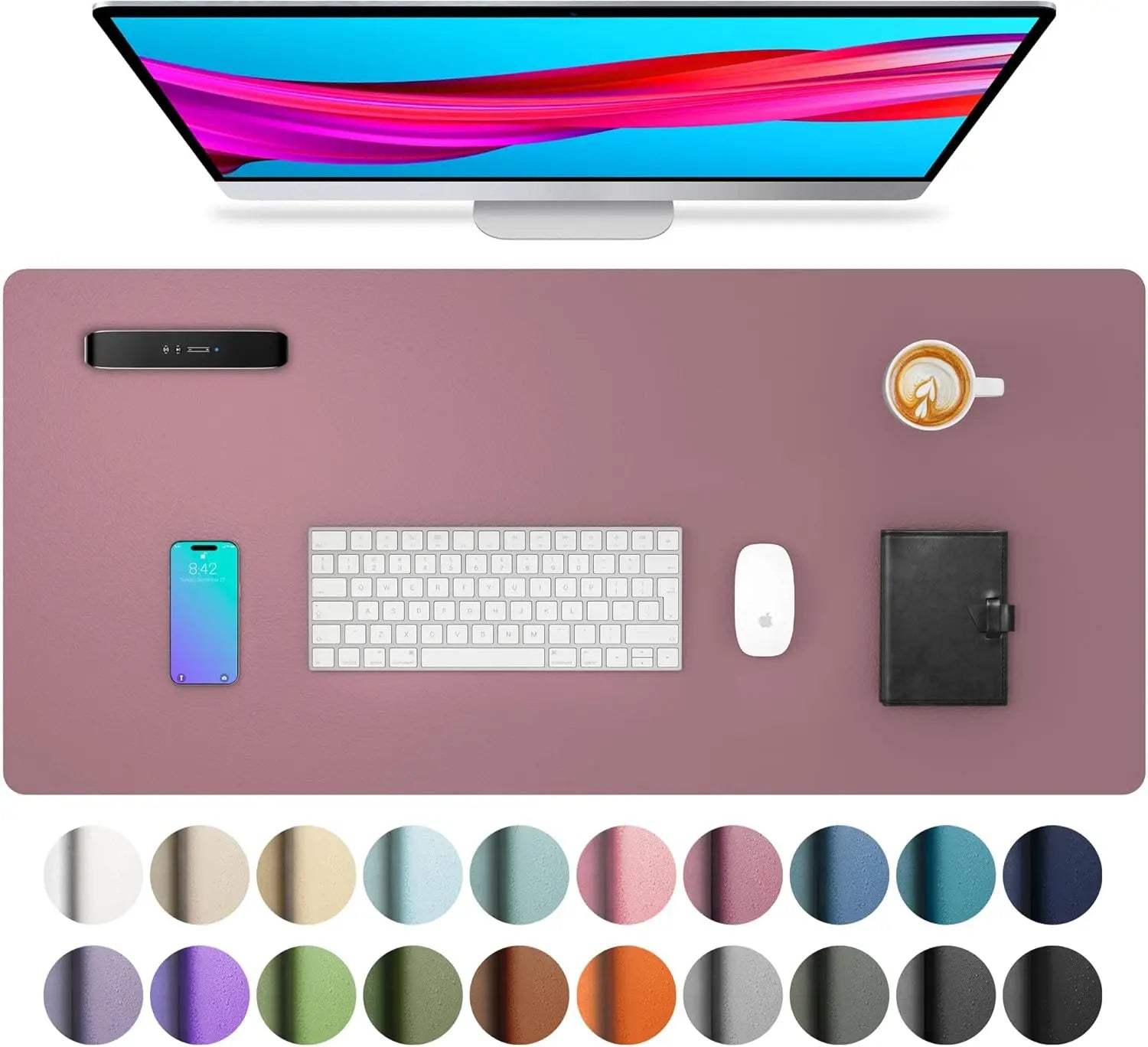 Alfombrilla de Escritorio XL Impermeable de Piel PU — Ideal para Oficina, Gaming y Escritura