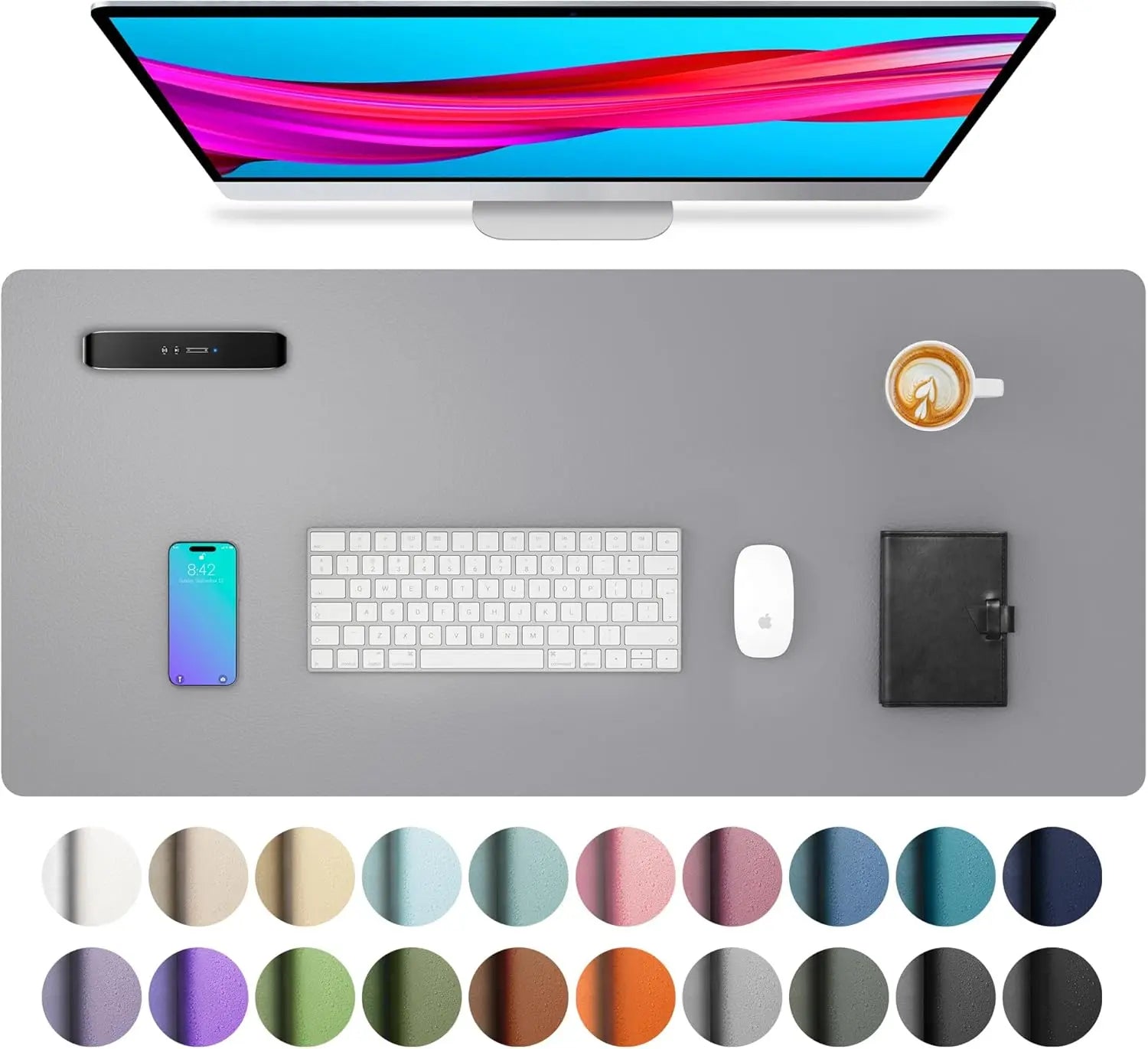 Alfombrilla de Escritorio XL Impermeable de Piel PU — Ideal para Oficina, Gaming y Escritura